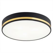 Amore plafon 3x15W E27 śr. 45cm czarny struktura ze złotym paskiem